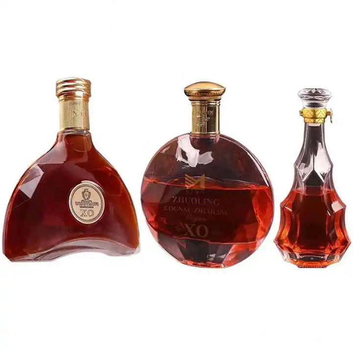 OEM Empty High Quality Clear Liquor Bottle Xo Whisky Vodka Brandy Gin Tequila Glass Bottle